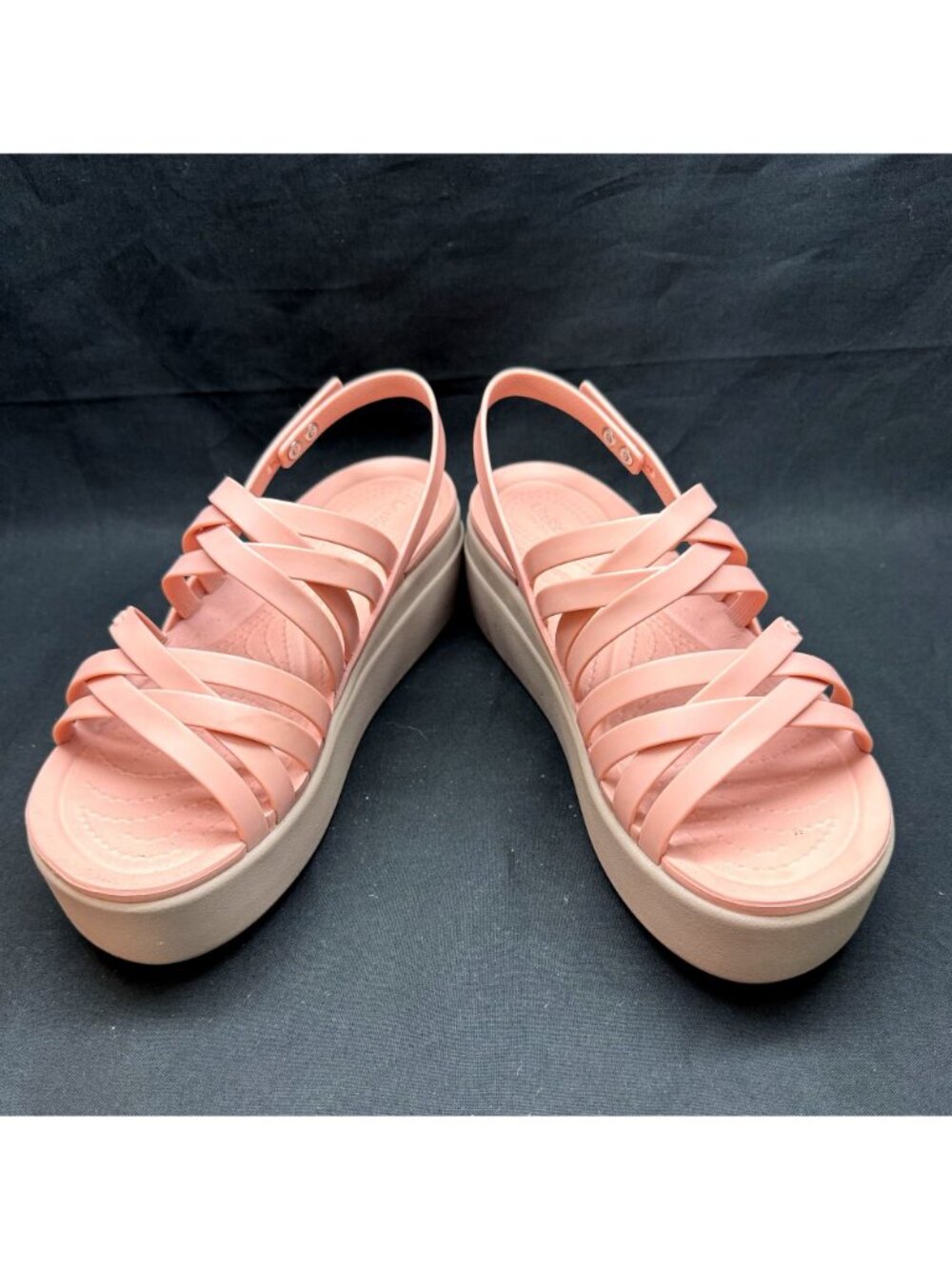 Crocs Brooklyn Strappy Platform Sandals Blush Pink LiteRide Women's Size 8 - Picture 13 of 14